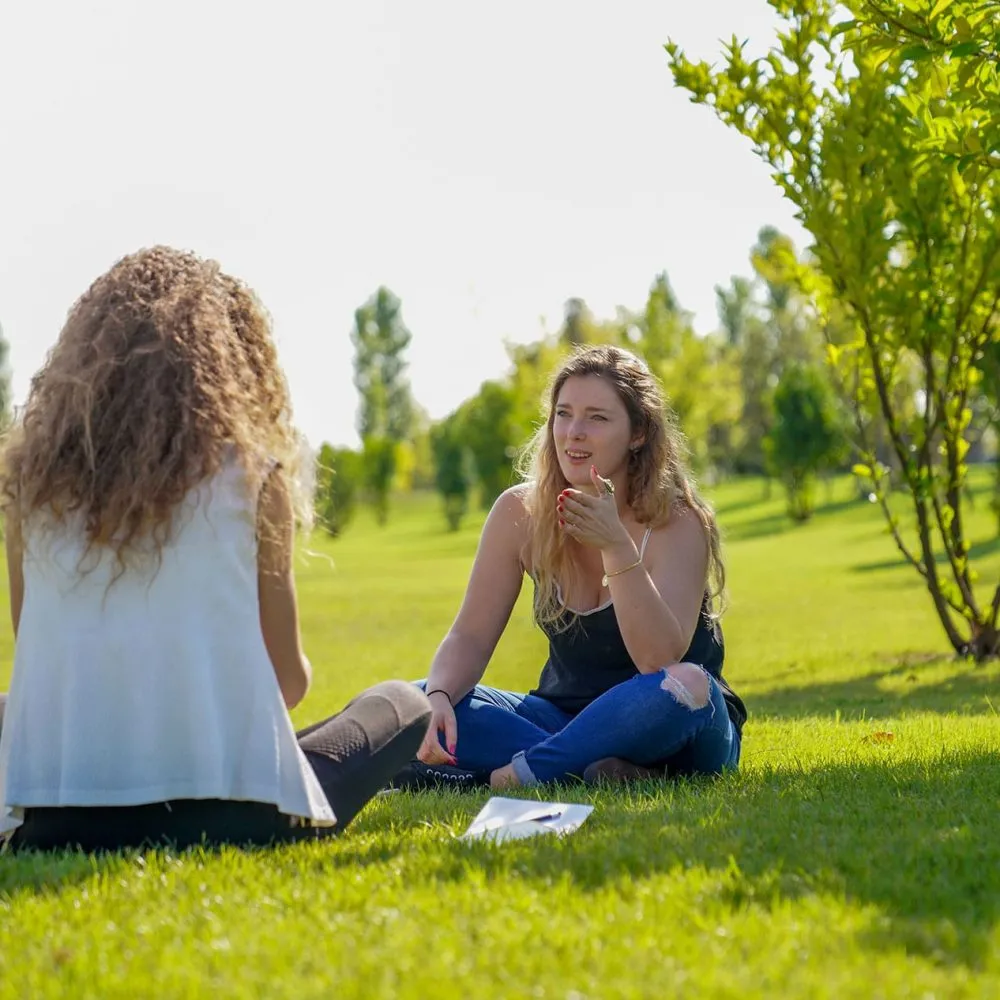 Students of H-FARM have a talk outside class