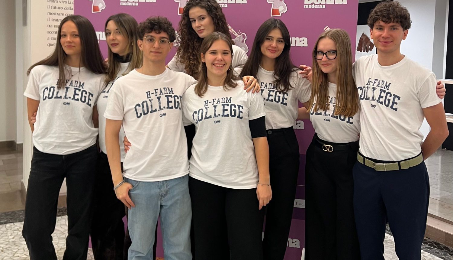 H-FARM College students at the Libere e Uguali press conference with the “Diary Ally” project